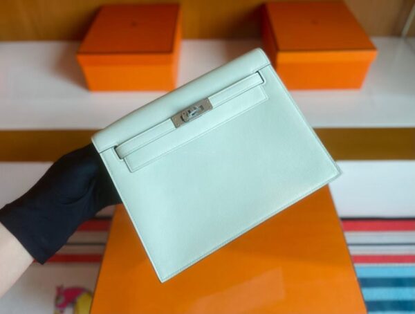 H Factory Bags Kelly Dance Evercolor Leather Light Green Silver Hardware 22cm Full Handmade Phw