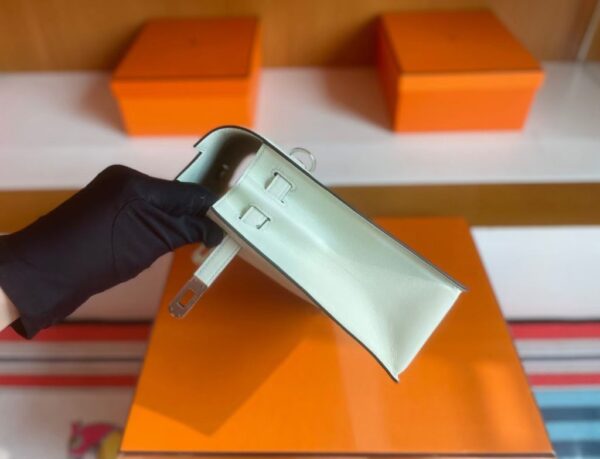 H Factory Bags Kelly Dance Evercolor Leather Light Green Silver Hardware 22cm Full Handmade Phw