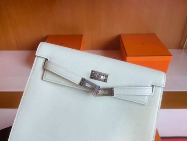 H Factory Bags Kelly Dance Evercolor Leather Light Green Silver Hardware 22cm Full Handmade Phw