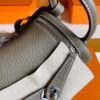 H Factory Bags Mini Lindy Togo Leather Etoupe Grey Silver Hardware 19cm Full Handmade Phw