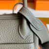 H Factory Bags Mini Lindy Togo Leather Etoupe Grey Silver Hardware 19cm Full Handmade Phw