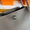 H Factory Bags Mini Lindy Togo Leather Etoupe Grey Silver Hardware 19cm Full Handmade Phw