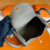 H Factory Bags Mini Lindy Togo Leather Etoupe Grey Silver Hardware 19cm Full Handmade Phw