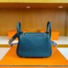 H Factory Bags Mini Lindy Togo Leather Cyan Blue Gold Hardware 19cm Full Handmade