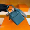 H Factory Bags Mini Lindy Togo Leather Cyan Blue Gold Hardware 19cm Full Handmade