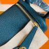H Factory Bags Mini Lindy Togo Leather Cyan Blue Gold Hardware 19cm Full Handmade