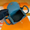 H Factory Bags Mini Lindy Togo Leather Cyan Blue Gold Hardware 19cm Full Handmade