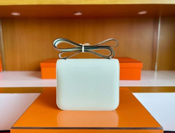 mmexport1757476133073-1024x782-1 H Factory Bags Constance Epsom Leather Light Green Silver Hardware 18cm Full Handmade