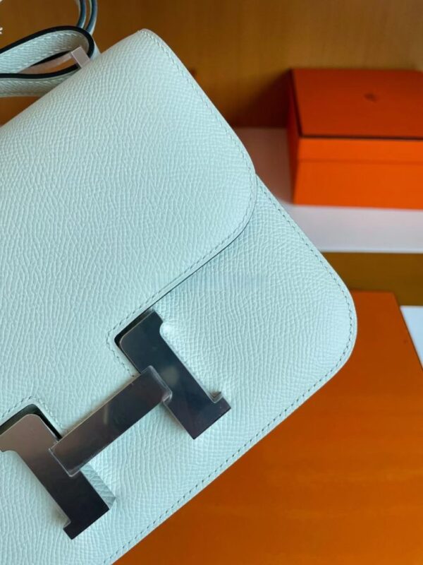 mmexport1757476136492-768x1024-1 H Factory Bags Constance Epsom Leather Light Green Silver Hardware 18cm Full Handmade
