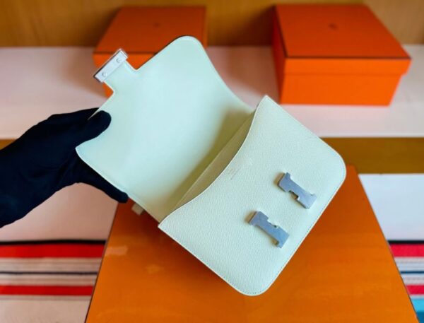 mmexport1757476138206-1024x780-1 H Factory Bags Constance Epsom Leather Light Green Silver Hardware 18cm Full Handmade