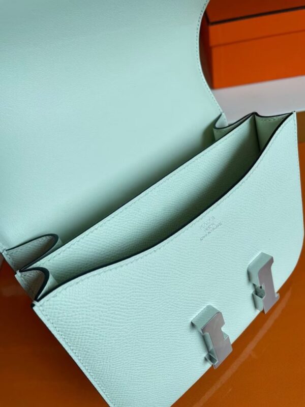 mmexport1757476139839-768x1024-1 H Factory Bags Constance Epsom Leather Light Green Silver Hardware 18cm Full Handmade