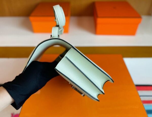 mmexport1757476144831-1024x784-1 H Factory Bags Constance Epsom Leather Light Green Silver Hardware 18cm Full Handmade