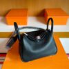 H Factory Bags Mini Lindy Togo Leather Black Silver Hardware 19cm Full Handmade Phw
