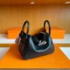 H Factory Bags Mini Lindy Togo Leather Black Silver Hardware 19cm Full Handmade Phw