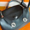 H Factory Bags Mini Lindy Togo Leather Black Silver Hardware 19cm Full Handmade Phw