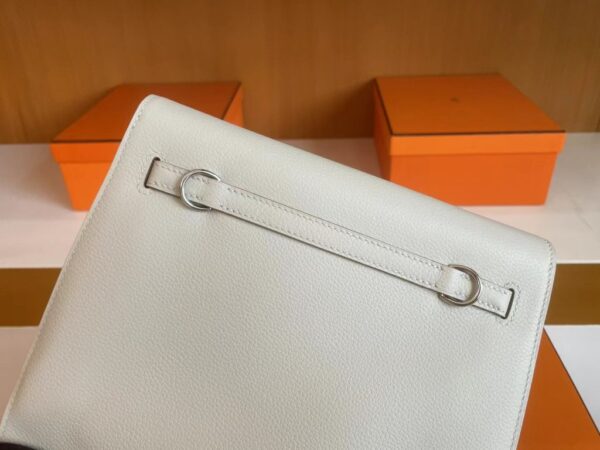 H Factory Bags Kelly Danse Evercolor Leather CK80 Pearl Grey Silver Hardware 22cm Full Handmade