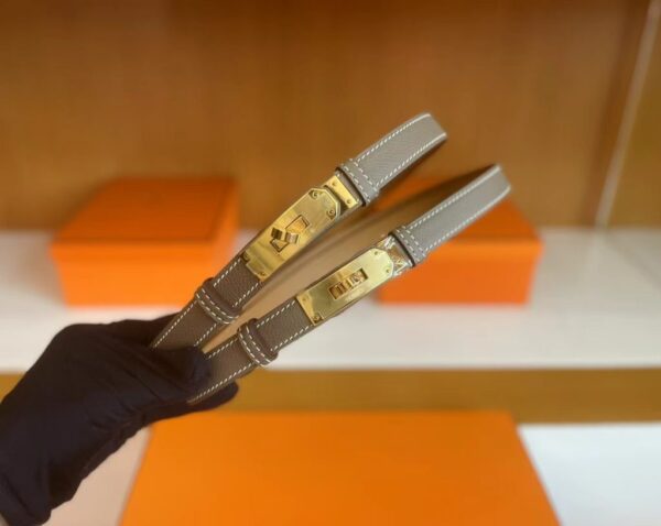 H Factory Bags Beran Short Wallet Epsom Etoupe Grey Gold Hardware Full Handmade