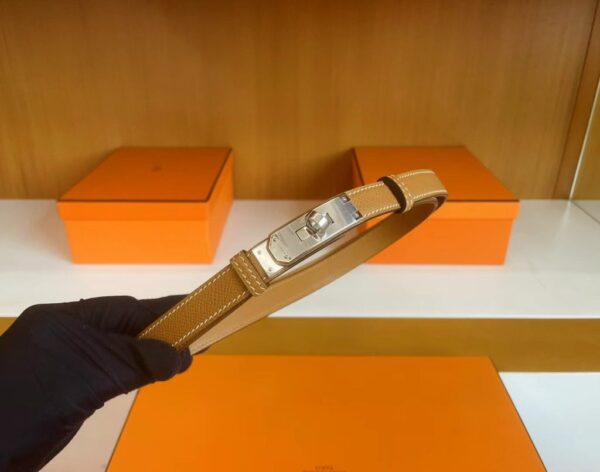 H Factory Bags Beran Short Wallet Epsom Etoupe Grey Gold Hardware Full Handmade