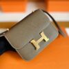 H Factory Bags Mini Constance Epsom Leather Etoupe Grey 18cm Gold Hardware Full Handmade