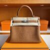 H Factory Bags Kelly Togo Leather Ck37 Golden Brown Silver Hardware 28cm Full Handmade Phw