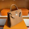 H Factory Bags Kelly Togo Leather Ck37 Golden Brown Silver Hardware 28cm Full Handmade Phw