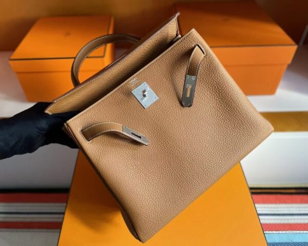 H Factory Bags Kelly Togo Leather Ck37 Golden Brown Silver Hardware 28cm Full Handmade Phw