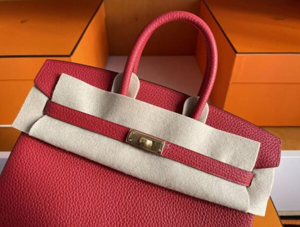 mmexport1760686563660-1-1024x777-1 H Factory Bags Birkin Togo Leather Watermelon Red Rose Gold Hardware 25cm Full Handmade Rghw