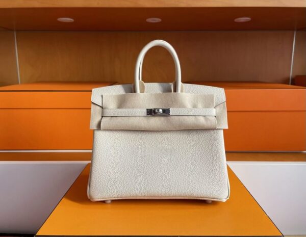 mmexport1760686705521-1-1024x794-1 H Factory Bags Birkin Togo Leather Cream White Silver Hardware 25cm Full Handmade Phw