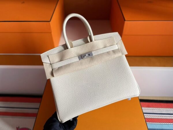 mmexport1760686708734-1-1024x768-1 H Factory Bags Birkin Togo Leather Cream White Silver Hardware 25cm Full Handmade Phw
