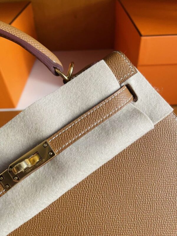 H Factory Bags Kelly Epsom Leather Ck37 Golden Brown Gold Hardware 25cm Full Handmade Ghw