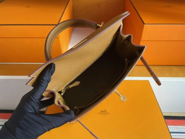 H Factory Bags Kelly Epsom Leather Ck37 Golden Brown Gold Hardware 25cm Full Handmade Ghw