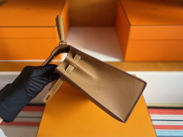 H Factory Bags Kelly Epsom Leather Ck37 Golden Brown Gold Hardware 25cm Full Handmade Ghw