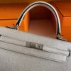 H Factory Bags Kelly Chever Leather Ck10 Cream White Silver Hardware 25cm Full Handmade Phw