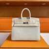 H Factory Bags Birkin Matte Alligator Crocodile Cream White Silver Hardware 20cm Full Handmade Phw