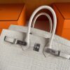 H Factory Bags Birkin Matte Alligator Crocodile Cream White Silver Hardware 20cm Full Handmade Phw