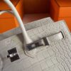 H Factory Bags Birkin Matte Alligator Crocodile Cream White Silver Hardware 20cm Full Handmade Phw