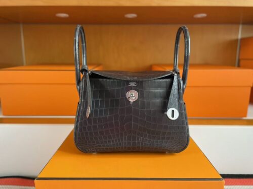mmexport1760687140725-1024x768-1 H Factory Bags Lindy Matte Niloticus Crocodile Deep Grey Silver Hardware 26cm Full Handmade Phw