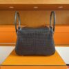H Factory Bags Lindy Matte Niloticus Crocodile Deep Grey Silver Hardware 26cm Full Handmade Phw