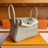 H Factory Bags Lindy Togo Leather Turtledove Grey Silver Hardware 26cm Full Handmade Phw