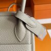 H Factory Bags Lindy Togo Leather Turtledove Grey Silver Hardware 26cm Full Handmade Phw