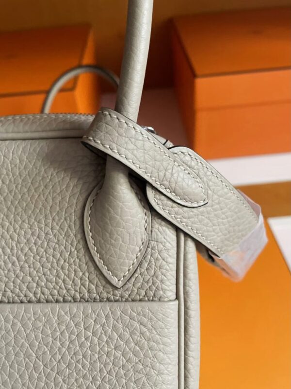 H Factory Bags Lindy Togo Leather Turtledove Grey Silver Hardware 26cm Full Handmade Phw