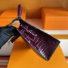 H Factory Bags Kelly Shiny Alligator Crocodile Deep Reddish Violet Silver Hardware 25cm Full Handmade Phw