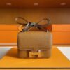 H Factory Bags Constance Epsom Leather CK37 Golden Brown Silver Hardware 18cm Full Handmade