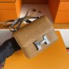 H Factory Bags Constance Epsom Leather CK37 Golden Brown Silver Hardware 18cm Full Handmade
