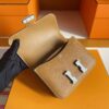 H Factory Bags Constance Epsom Leather CK37 Golden Brown Silver Hardware 18cm Full Handmade