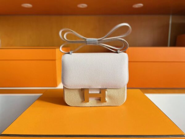 mmexport1760690699096-1024x768-1 H Factory Bags Constance Chever Leather Fresh Light Pink Silver Hardware 18cm Full Handmade