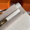 H Factory Bags Mini Kelly Pochette Ostrich Leather Cream White Silver Hardware 22cm Full Handmade