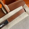 H Factory Bags Birkin Canvas & Swift Leather Golden Brown Silver Hardware 30cm Full Handmade