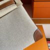 H Factory Bags Birkin Canvas & Swift Leather Golden Brown Silver Hardware 30cm Full Handmade