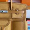 H Factory Bags Birkin Cargo Canvas & Swift Leather Khaki Yellow Silver Hardware 35cm Full Handmade